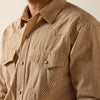 Ariat Mens Retro Hyman Fitted Snap Shirt Taupe Grey Stripe - 10073581