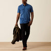 Ariat Mens Retro Western Snap Polo Shirt Dark Denim - 10071407