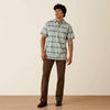 Ariat Mens Retro Western Snap Polo Shirt Moonbeam - 10073501