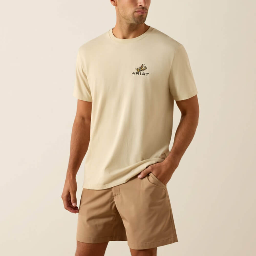 Ariat Mens Ride Em Cowboy Classic Fit T-Shirt Natural - 10071199