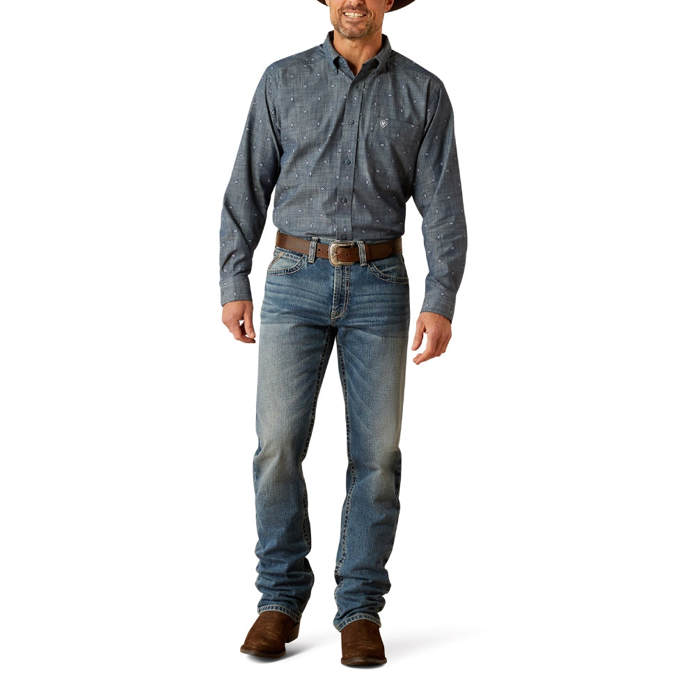 Ariat Mens Robert Chambray Blue Shirt