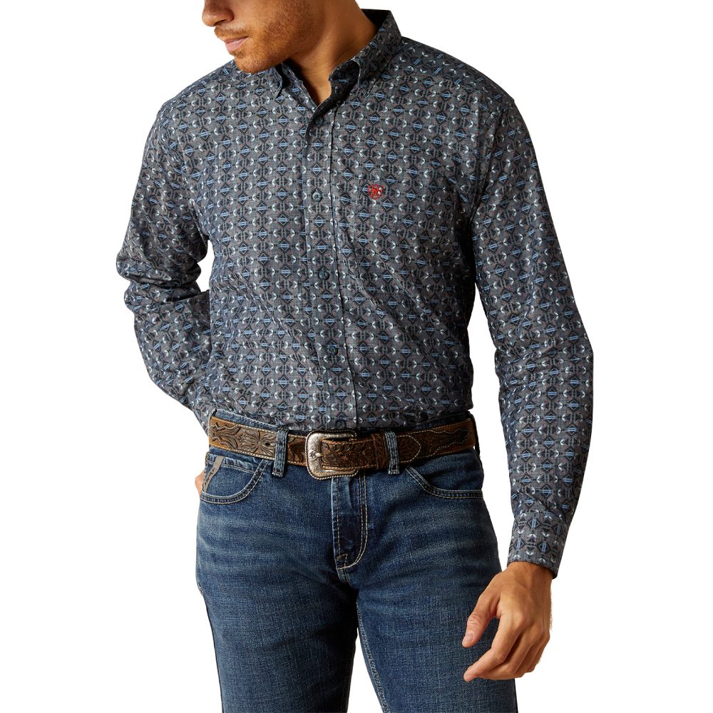 Ariat Mens Rochard Chambray Blue Shirt