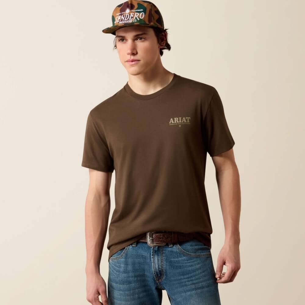 Ariat Mens Rocky Mountain Bull T-Shirt Turkish Coffee - 10080633