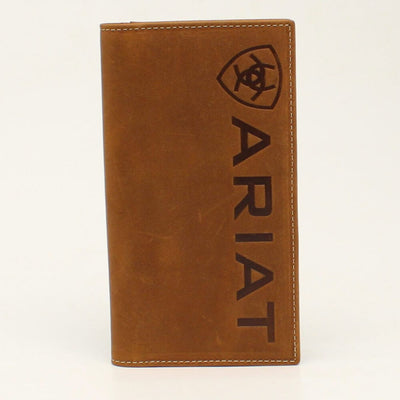 Ariat Mens Rodeo Vertical Logo Wallet Medium Brown - A3545244