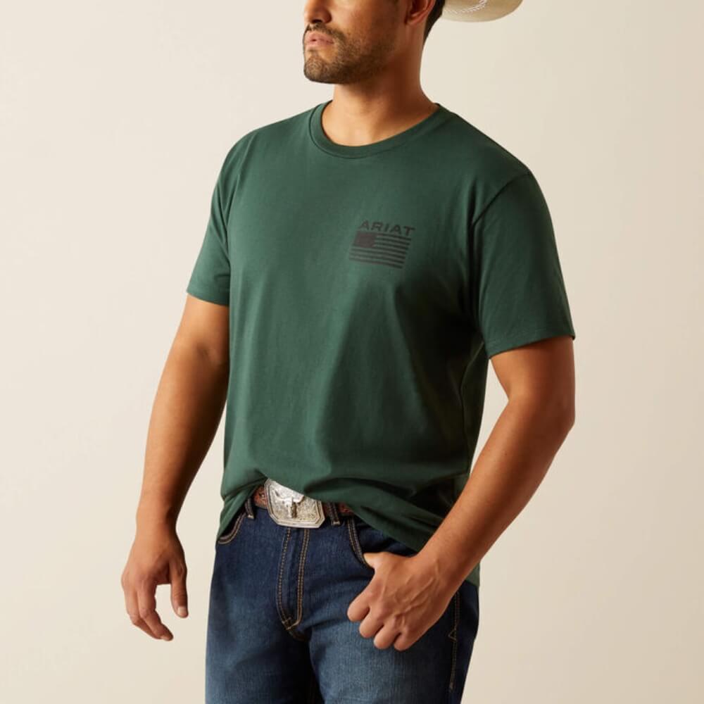 Ariat Mens Rustic Wood Flag T-Shirt