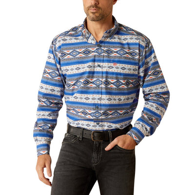 Ariat Mens Ryder Royal Blue Aztec Print Shirt