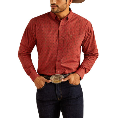 Ariat Mens Sanders Classic Fit Red Shirt