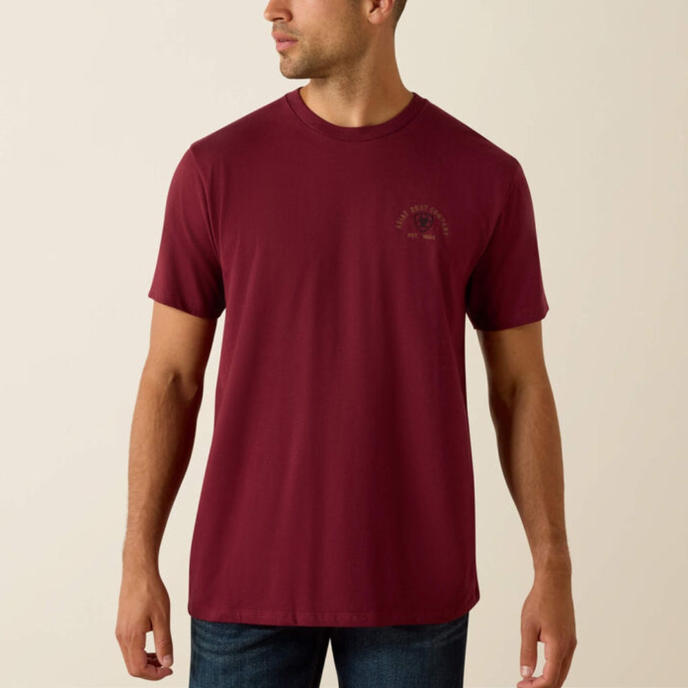 Ariat Mens Shell Game Classic Fit T-Shirt Maroon Banner - 10071158