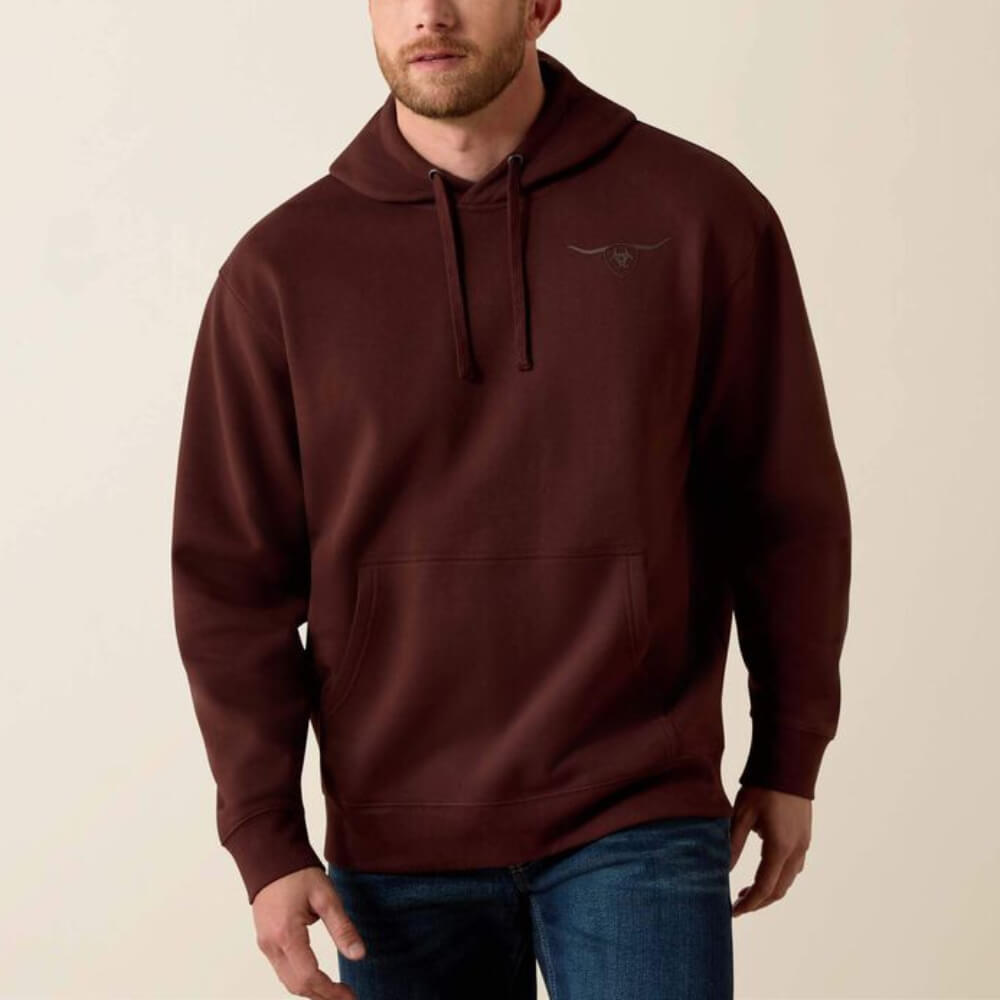 Ariat Mens Shield Steerhead Hoodie Brown - 10073715
