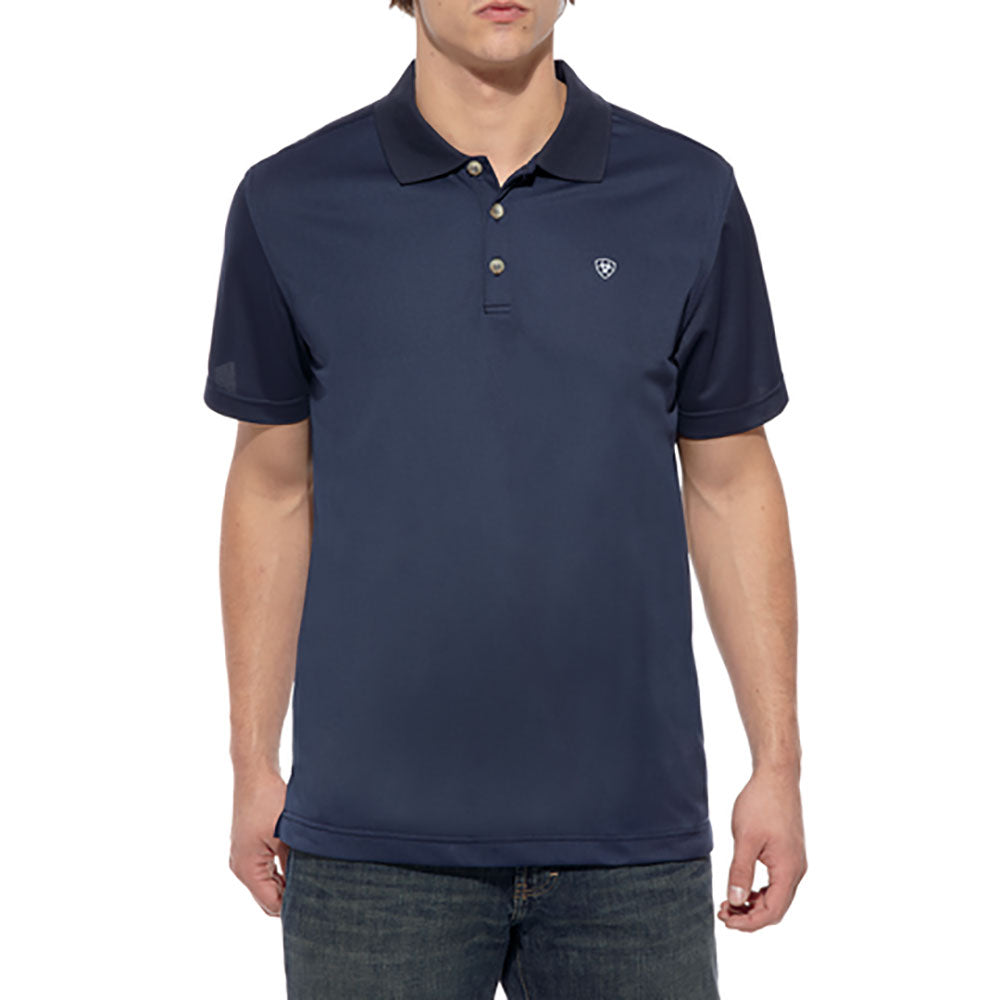 Ariat Mens Short Sleeve Tek Polo Shirt Navy - 10009063