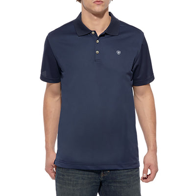 Ariat Mens Short Sleeve Tek Polo Shirt Navy - 10009063