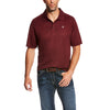 Ariat Mens Short Sleeve Tek Polo Shirt Burgundy - 10022856