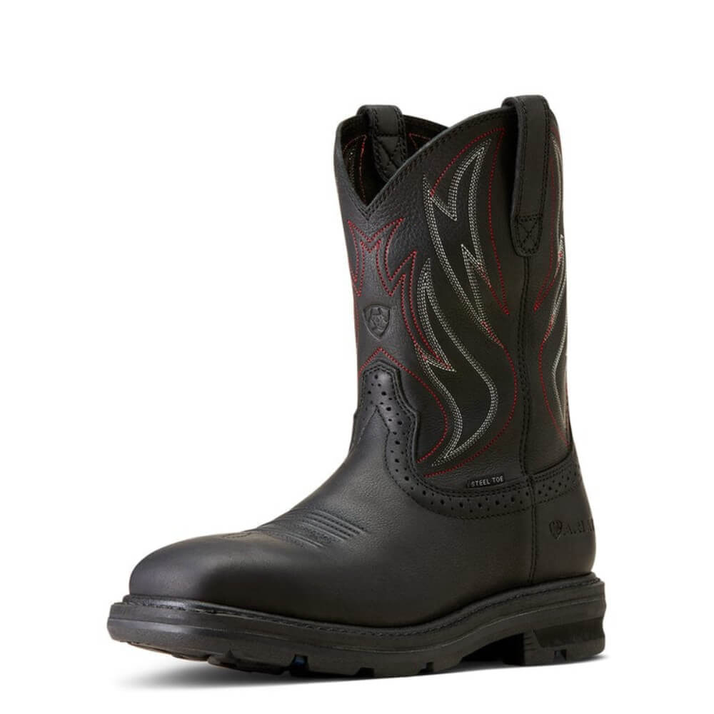 Ariat Mens Sierra Shock Shield Black Steel Toe Work Boots - 10046929