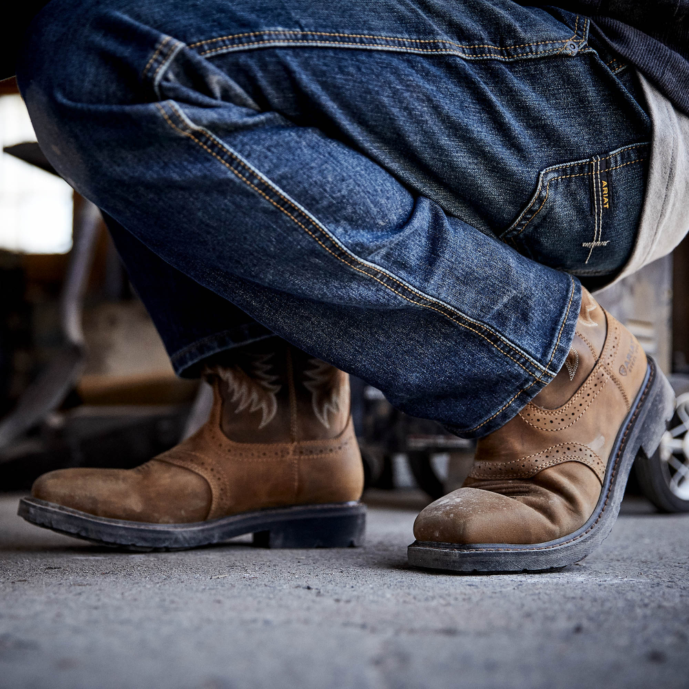 Ariat Mens Sierra Wide Square Toe Work Boots In Aged Bark