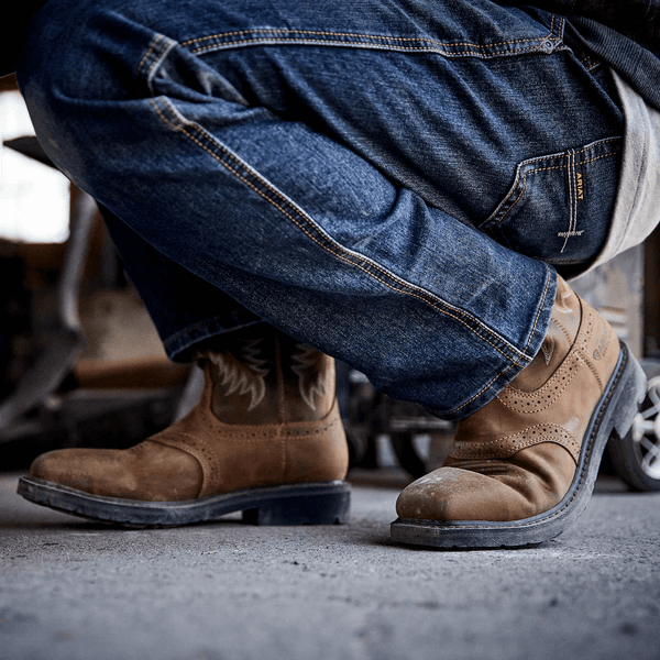 Ariat Mens Sierra Wide Square Toe Work Boots In Aged Bark