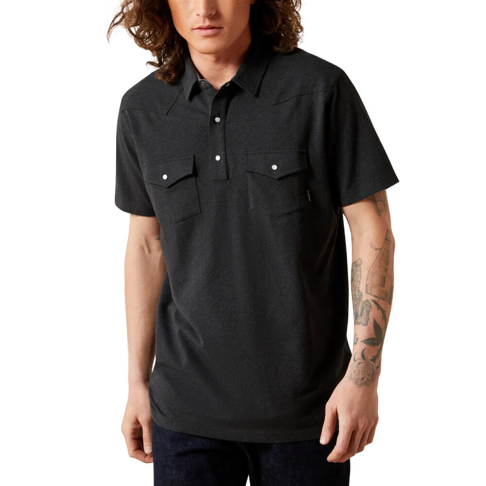 Ariat Mens Snap Black Polo Shirt