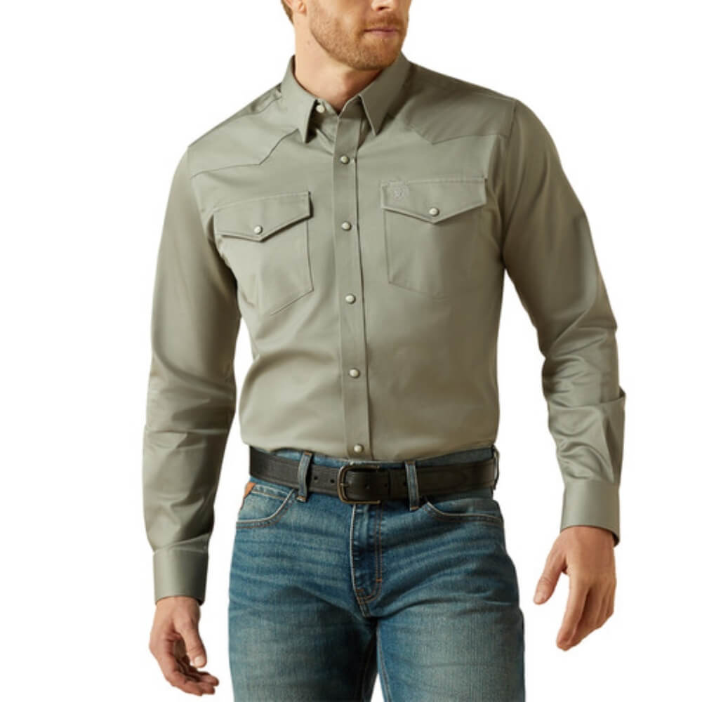 Ariat Mens Solid Twill Fitted Shirt