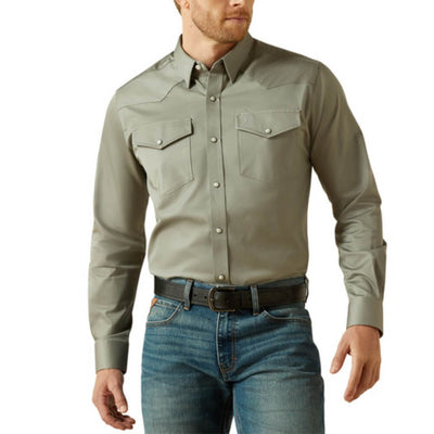 Ariat Mens Solid Twill Fitted Shirt
