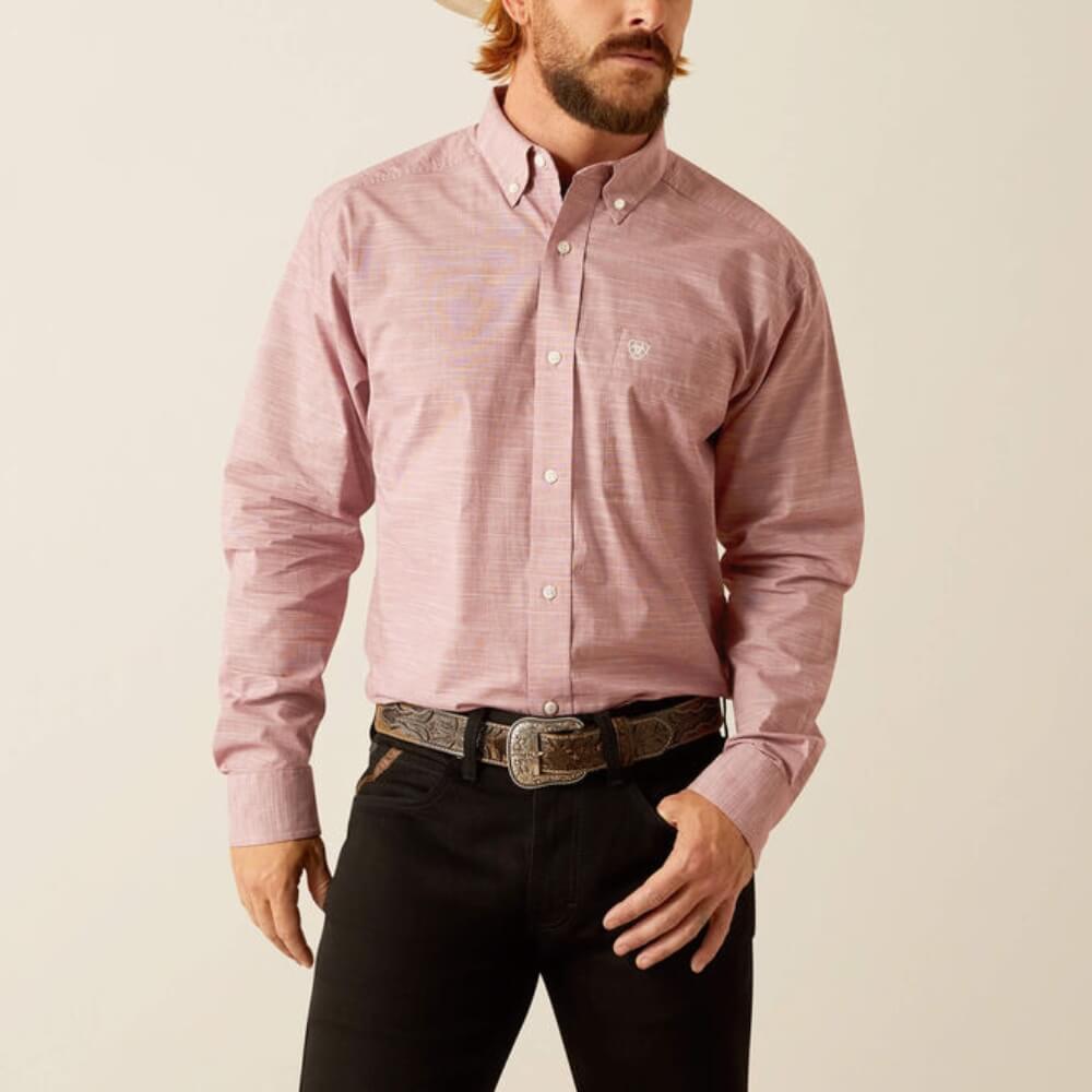 Ariat Mens Solid Slub Classic Fit Shirt