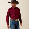 Ariat Mens Solid Twill Classic Fit Shirt Burgundy - 10012635