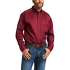 Ariat Mens Solid Twill Classic Fit Shirt Burgundy - 10012635