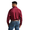 Ariat Mens Solid Twill Classic Fit Shirt Burgundy - 10012635