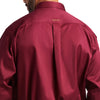 Ariat Mens Solid Twill Classic Fit Shirt Burgundy - 10012635
