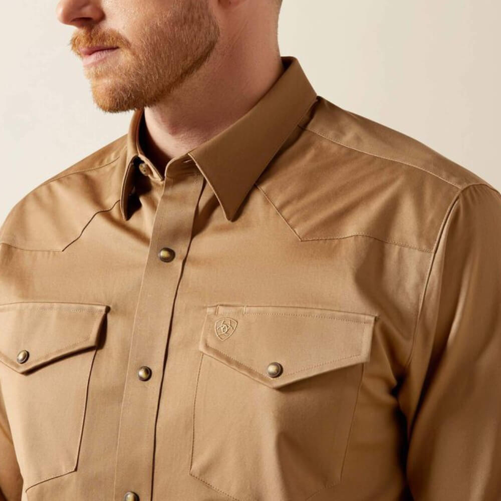 Ariat Mens Solid Twill Fitted Shirt