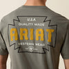 Ariat Mens Southwest Cross Badge T-Shirt Castor Grey - 10080732