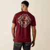 Ariat Mens Southwest Stamper T-Shirt Crimson Black Heather - 10079657