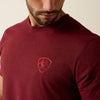 Ariat Mens Southwest Stamper T-Shirt Crimson Black Heather - 10079657