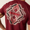 Ariat Mens Southwest Stamper T-Shirt Crimson Black Heather - 10079657