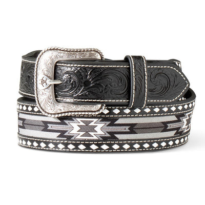 Ariat Mens Southwestern Black Inlay Belt - A1041901