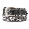 Ariat Mens Southwestern Black Inlay Belt - A1041901