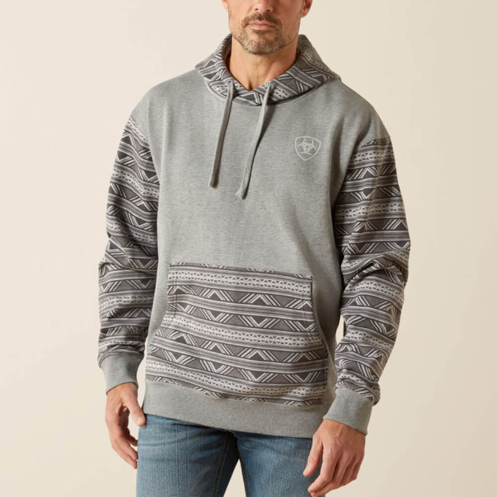 Ariat Mens Southwestern Hoodie Grey Geo Serape - 10062819