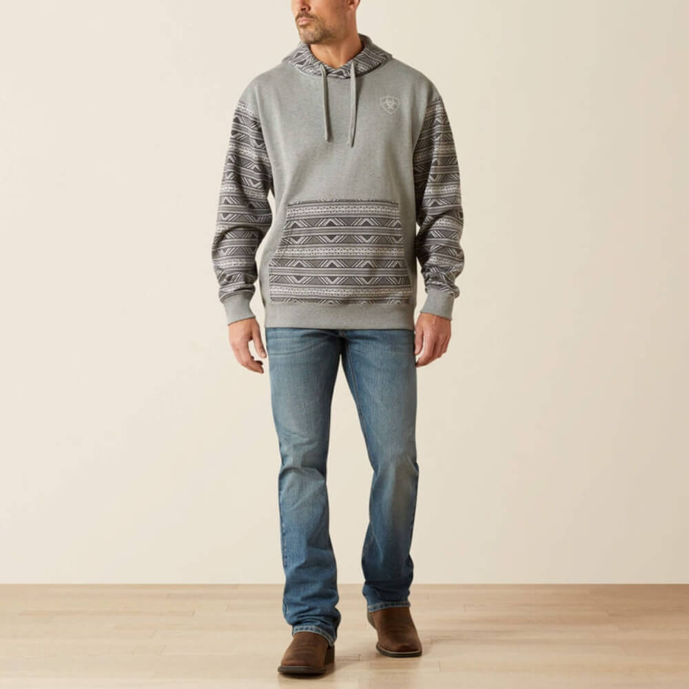 Ariat Mens Southwestern Hoodie Grey Geo Serape - 10062819