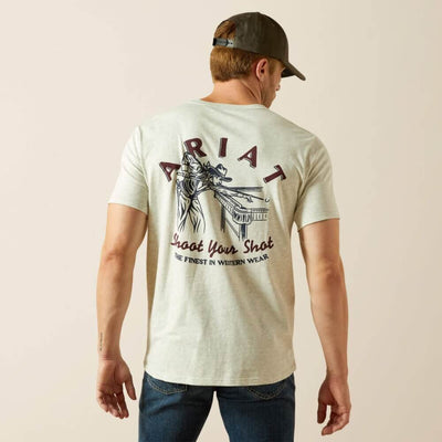 Ariat Mens Straight Shooter T-Shirt Oatmeal Heather - 10062412
