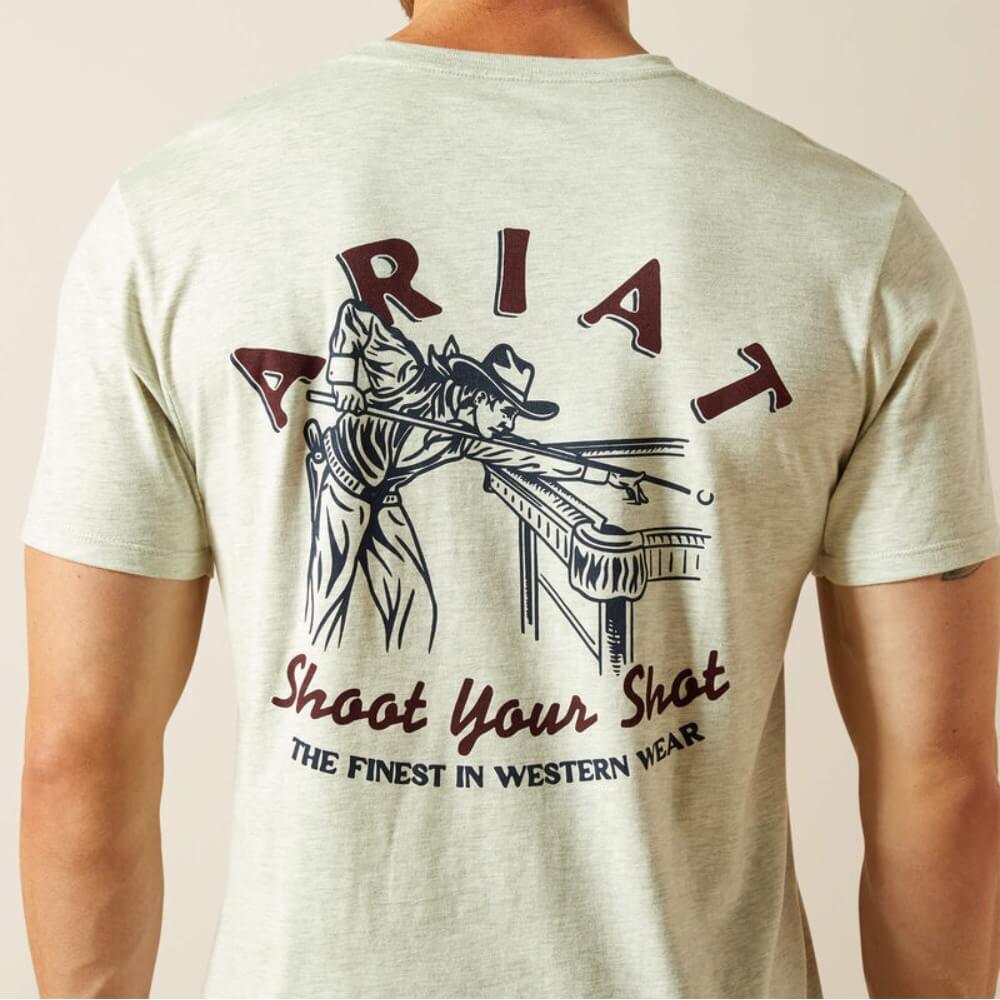 Ariat Mens Straight Shooter T-Shirt Oatmeal Heather - 10062412