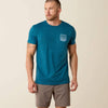 Ariat Mens Stripe Patriotic Badge T-Shirt Monaco Blue - 10073965