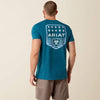 Ariat Mens Stripe Patriotic Badge T-Shirt Monaco Blue - 10073965