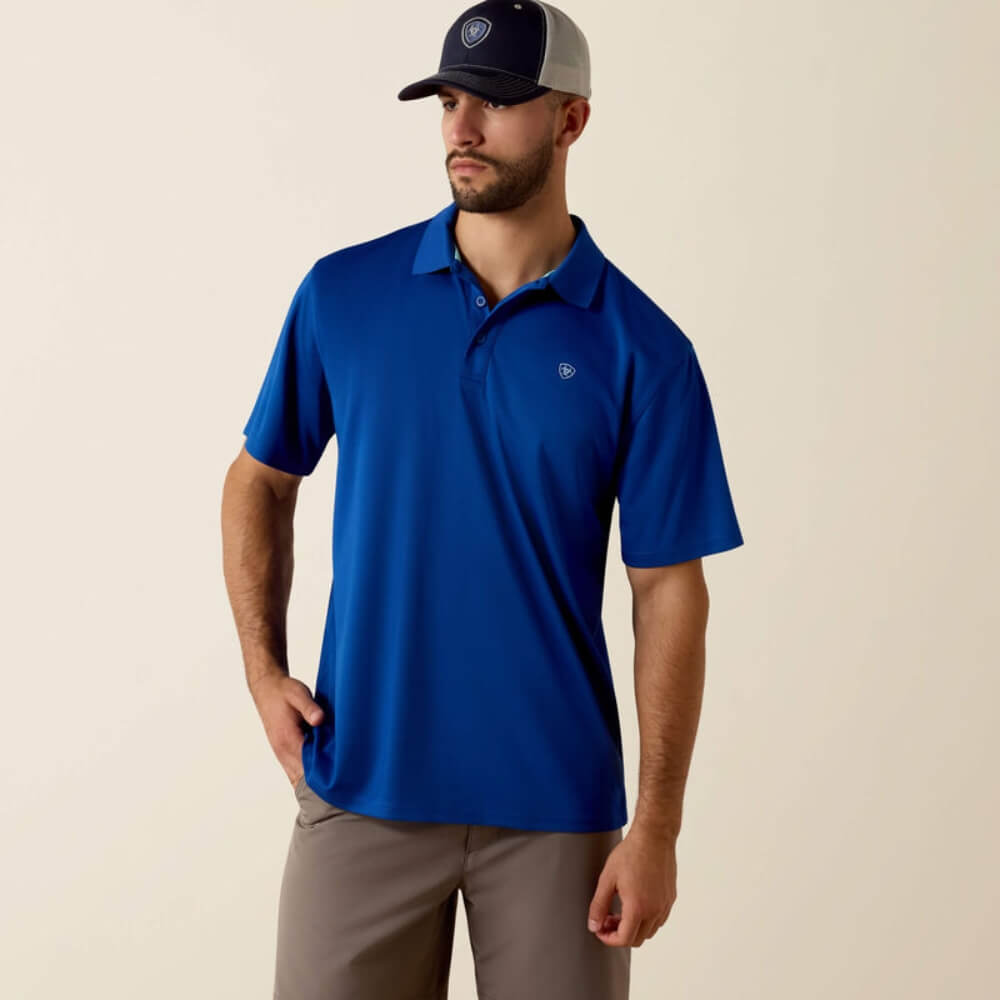 Ariat Mens TEK Polo Shirt Blue Quartz - 10073482