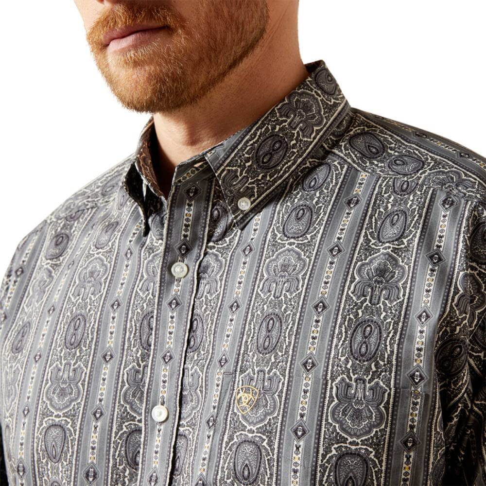 Ariat Mens Tatum Classic Fit Print Shirt Grey - 10065852