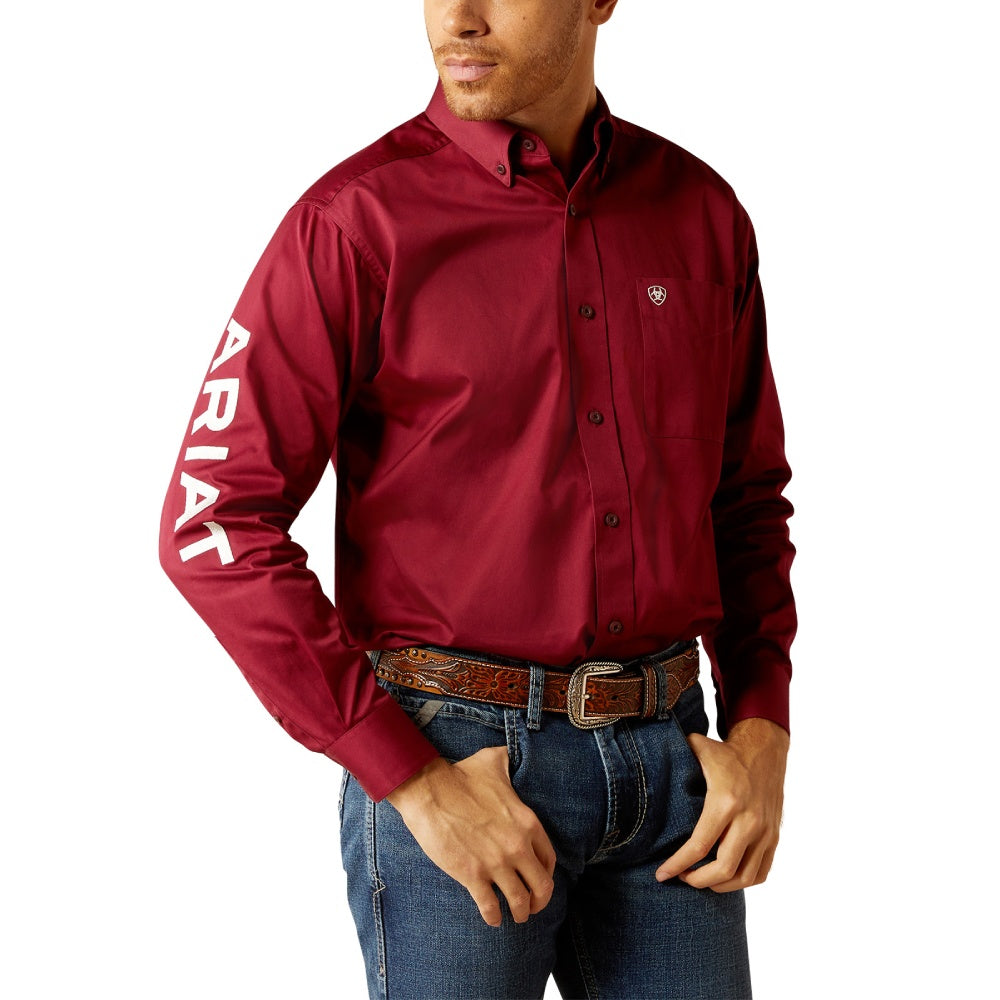 Ariat Mens Team Logo Dark Red Shirt