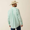 Ariat Mens Team Logo Lightweight Twill Classic Fit Shirt Dusty Aqua/Navy - 10073665