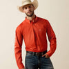 Ariat Mens Team Logo Lightweight Twill Classic Fit Shirt Paprika - 10073663