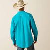 Ariat Mens Team Logo Lightweight Twill Classic Fit Shirt Peacock Blue/White - 10073664
