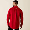 Ariat Mens Team Logo Lightweight Twill Fitted Shirt Tango Red - 10073653