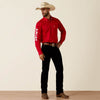 Ariat Mens Team Logo Lightweight Twill Fitted Shirt Tango Red - 10073653