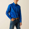 Ariat Mens Team Logo Twill Classic Fit Shirt Blue/Orange - 10059136