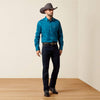 Ariat Mens Team Logo Twill Classic Fit Shirt Lyons Blue/Mint - 10079357
